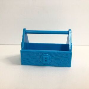 doll blue tool box  with b and horse shoe detail on sides 1.5 inches